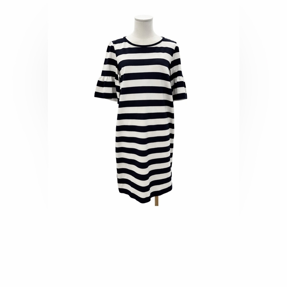 Lauren Ralph Lauren Striped Shift Ruffle Sleeve Casual Summer Dress Size M - Picture 2 of 12